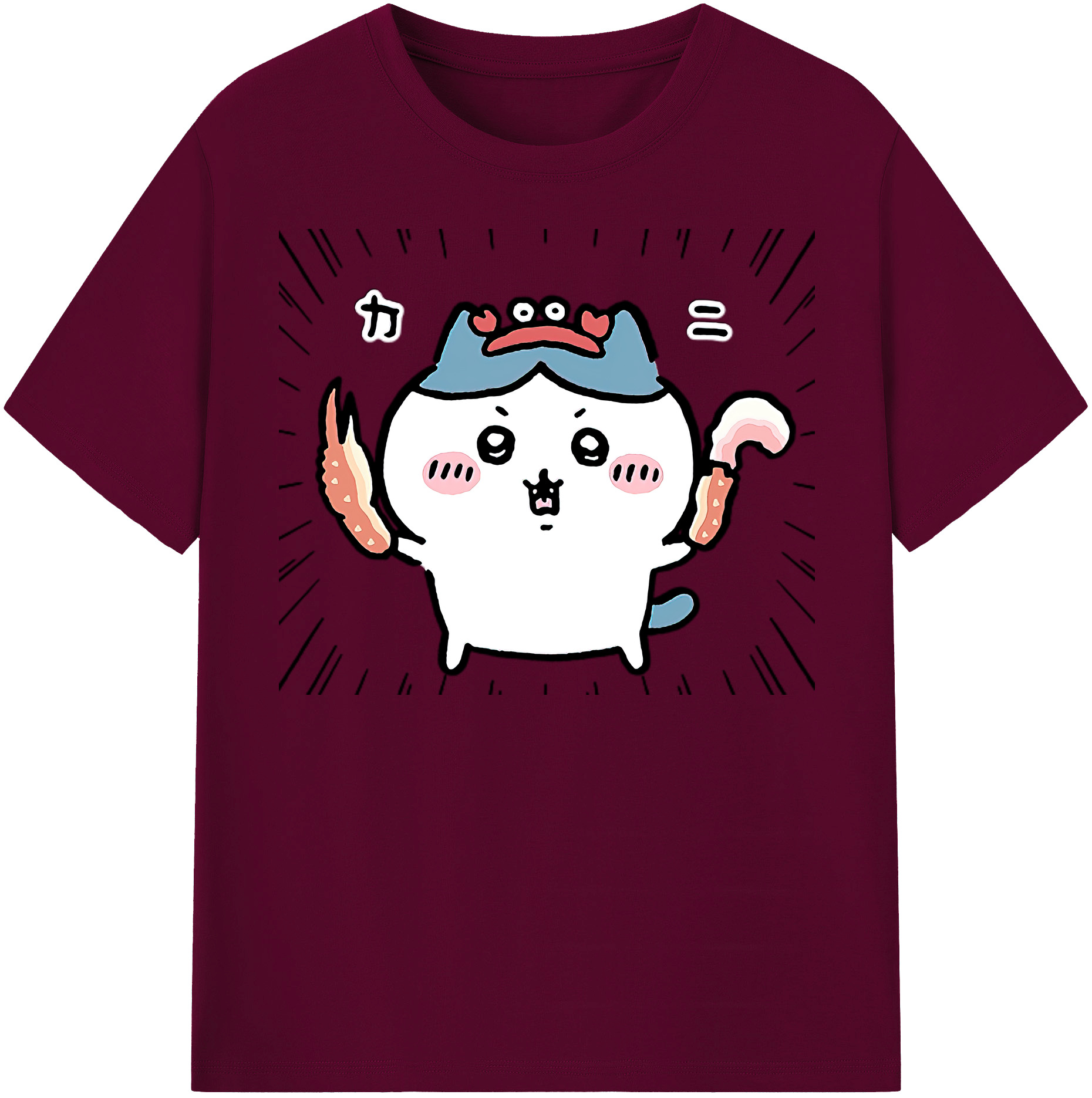 （画像用） ちいかわ ハチワレ Chii-kawa hachiware レディースカジュアルプリントTシャツ（綿100％）